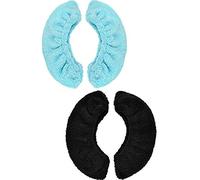 Blulu 2 paia di coperture per pattini da ghiaccio, protezioni per lame e pattini da hockey, accessori per figure (nero e azzurro, L)