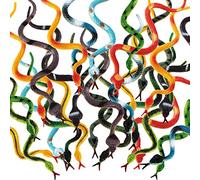 Blulu 24 pezzi piccoli serpenti di plastica realistica gomma falso serpente 4 pollici assortiti giocattoli colorati per giardino scherzo prop paura uccelli Halloween partito favore