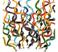 Blulu 32 pezzi serpenti di plastica da 4 pollici serpenti della foresta pluviale realistici strofinati