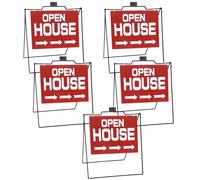Blulu 5 pezzi 71,1 x 81,3 cm nero pieghevole A Frame supporto in metallo con 61 x 45,7 cm Open House Sign A Frame Marciapiede Segnale Immobiliare Segnale Immobiliare Segnali da cortile per esterni