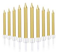 Blulu 50 Pezzi Candele Torta Compleanno Decorazione (Oro)