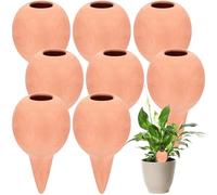 Blulu 8 Picchi di Irrigazione in Argilla Sfere di Irrigazione in Terracotta Dispositivo Automatico di Irrigazione in Ceramica per Piante da Interno Vacanza Balcone Erogatore d'Acqua a Rilascio Lento