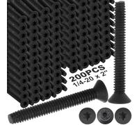 Blulu Confezione da 200 viti a testa piatta da 1/4-20 x 5,1 cm, viti a testa piatta da legno a metallo, taglio filettato, per rimorchi e pavimenti