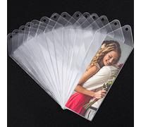 Blulu Custodie trasparenti in plastica a segnalibro, per foto da 15 x 5,7 cm, buste vuote in vinile, per foto di matrimonio, laurea, regalo per ufficio, bomboniere (110 pz.)