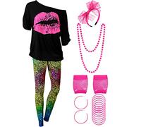 Blulu Set Costume Anni '80 da Donna, Outfit per Carnevale