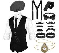 Blulu Set di Accessori per Costumi da Uomo Gatsby degli Anni '20 (XL)