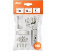 Blum - 10 cerniere per mobili, 110°, dritte con molla, viti, arresto angolare +