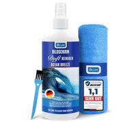 Blum 100ml Detergente PROFUMATO per schermi OCEAN BREEZE + panno microfibra 30x30cm - Pulitore schermo TV, laptop, notebook, PC, monitor, smartphone - Pulizia senza aloni per pulire,pulisci