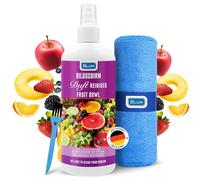 Blum 250ml Detergente PROFUMATO per schermi FRUIT BOWL + panno microfibra 30x30cm - Pulitore schermo TV, laptop, notebook, PC, monitor, smartphone - Pulizia senza aloni per pulire, pulisci
