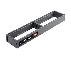 Blum Ambia-Line - Cornice per cassetti da cucina, larghezza 100 mm, lunghezza 472 mm, altezza 50 mm, colore: grigio opaco Orion