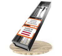 Blum AMBIA-LINE - Cornice per cassetti da cucina, larghezza 100 mm, lunghezza 472 mm, altezza 50 mm, con divisore, nero carbonio opaco, 1 pezzo, organizer da cucina