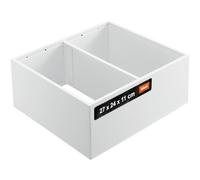 blum AMBIA-LINE Organizer per cassetti Acciaio 27×24×11 cm | Bianco seta | Supporto a piastra magnetica - nessuno scivolamento | Modulare & ampliabile | Per cucina & bagno