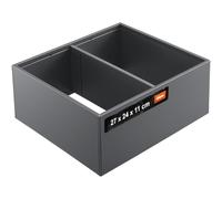 Blum AMBIA-LINE Organizer per cassetti Acciaio 27×24×11 cm | Grigio Orion | Supporto a piastra magnetica - nessuno scivolamento | Modulare & ampliabile | Per cucina & bagno
