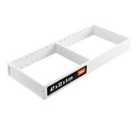 Blum AMBIA-LINE Organizer per cassetti Acciaio 47×20×5 cm | Bianco seta | Supporto a piastra magnetica - nessuno scivolamento | Portaposate & divisorio per cassetti in acciaio