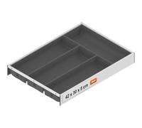 blum AMBIA-LINE portaposate per cassetti 42cm Soft-Touch | Bianco seta | 4 scomparti portaposate con Soft-Touch | Cassetto posate senza tintinnii | Organizer per posate