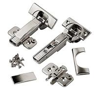 Blum Blumotion - Cerniere con chiusura ammortizzata a 110 gradi, chiusura automatica, senza telaio, con piastre di montaggio e piastre di protezione per cerniera