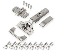BLUM CLIP TOP BLUMOTION - 10 cerniere per mobili a 110°, dritte con molla, viti, arresto angolare + clip blu, piastra di montaggio a croce eccentrica, acciaio, viti, distanza 0 mm