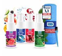 Blum Set Prova MULTIMIX di Detergenti PROFUMATI per Schermi, 4 x 30 ml, con Panno in Microfibra 30 x 30 cm - Detergente per Monitor OLED, Monitor PC e TV, Accessorio Gaming e Auto, Kit Cura Cellulare