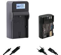 Blumax Batteria compatibile con Canon LP-E6NH [2600 mAh] + Speed Charger LP-E6N LP-E6 per Canon EOS R R5 R6 II R7-5D Mark III IV - 6D 7D 60D 80D 90D
