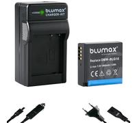 Blumax Batteria compatibile con Panasonic DMW-BLG10 E [1000 mAh] + caricatore DMW-BLG10E / DMW-BLE9 E per Lumix DMC-GF6 GX7 III GX85 LX100 DC-TZ202 G110W