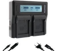 blumax Caricatore LCD Dual per batterie Panasonic DMW-BLG10 / DMW-BLG10E / DMW-BLE9 E/BP-DC15 E - Il caricabatterie è compatibile con Lumix DMC-GF6 GX7 III GX80