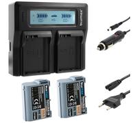 Blumax La Batteria 2X Gold Editon sostituisce Nikon EN-EL15b 2040mAh + Caricatore Doppio LCD | Compatibile con Nikon Z6 MarkII e Z7-7.0V 14,3Wh