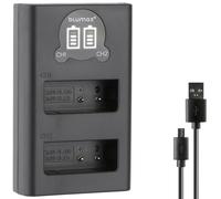 blumax Mini Dual Charger per batterie Panasonic DMW-BLG10 / DMW-BLG10E / DMW-BLE9 E/BP-DC15 E - Caricabatterie compatibile con Lumix DMC-GF6 GX7 III GX80