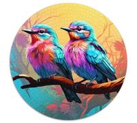 Blumen- und Vogelwelt-Puzzles für Erwachsene, 1000 runde Papppuzzles, anspruchsvolles DIY-Denkspiel, interaktive Familienaktivität, 1000 Teile (67,5x67,5cm)