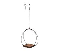 Blumenampel Hängend Innen Metall Blumenampel Schwarz Hängeampel Mit Holzsockel Decke Hängende Pflanzer Hängetopf Für Pflanzen Für Zimmerpflanzen Sukkulenten Luftpflanzen Kaktu (nero, 32 x 32 x 2,5 cm)