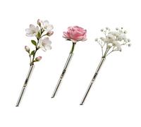 Blumenstecker Brosche - 3-teiliges Set aus Edelstahl | "Every Bloom Tells A Different Story" DIY-Brosche | Handgefertigter Unisex-Zweig-Anstecker für Muttertag, Geburtstag und besondere Anlässe