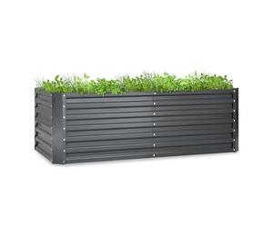 blumfeldt Aiuola Rialzata da Giardino, Grande Cassone per Erbe, Montaggio Facile, in Metallo per Giardino e Balcone, Fioriera Autoportante Fiori, Frutta e Verdura, 180 x 60 x 90 cm, Grigio