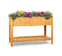 blumfeldt Altiplano Cubic - Aiuola Rialzata, Fioriera, 150 x 100 x 50 cm (LxAxP), Legno di Abete Massello, Ampia Superficie, Feltro Giardinaggio, ErgoGrow Concept, Facile Installazione, Legno