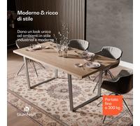 Bearsdon - Set per tavolo da pranzo | Piano del tavolo & gambe in metallo | Stile Industrial | Stabile | Moderno