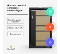 BinSafe - Cassetta per 1 bidone dei rifiuti 240 L, resistente alle intemperie, con lucchetto, in acciaio galvanizzato