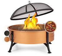 Blumfeldt Catania - Braciere 2 in 1, Ø 80 cm, parascintille, griglia da Ø 70 cm, acciaio, rame