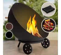 Blumfeldt Fireball 66cm Basso Braciere da giardino con griglia Nero