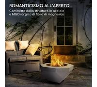 Braciere Diamond di blumfeldt con griglia in MGO e copertura in acciaio con parascintille