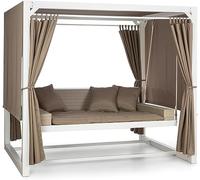 Blumfeldt Dondolo da Giardino XL - 3 Posti con Tettuccio Idrorepellente e Baldacchino, Letto da Giardino con Cuscini, Sedia a Dondolo per Esterno