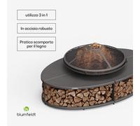 Ebeko - Braciere 3 in 1 | Può essere utilizzato come griglia e tavolo | Griglia + parascintille