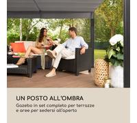 Eremitage Double Sunbed per 2 persone telaio in acciaio tendine parasole crema