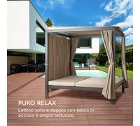 Blumfeldt Eremitage Double XL, Sunbed, 2 Persone, Telaio in Acciaio, Parasole, Tende