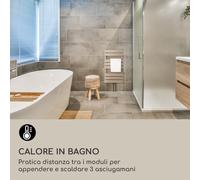 Fairmont 80 x 45 radiatore 375W acqua calda 3 porta-asciugamani 1/2