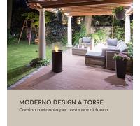 Fiamme Tamburo - Camino a etanolo, bruciatore in acciaio inox, 0,8 litri, durata di combustione di 4-5 h