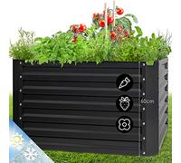 blumfeldt Fioriera da Esterno, Orto Verticale Rialzato da Esterno per Balcone e Giardino, Mini Orto Rialzato per Piantine, Giardino Verticale da Impermeabile 600L, 100 x 60 x 100cm (Beige)