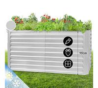 Blumfeldt Fioriera da Esterno, Orto Verticale Rialzato per Balcone e Giardino, Mini Orto Rialzato per Piantine, Giardino Verticale Impermeabile 1800L, 200 x 90 x 100cm (Argento)