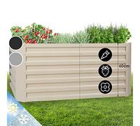 Blumfeldt Fioriera da Esterno, Orto Verticale Rialzato per Balcone e Giardino, Mini Orto Rialzato per Piantine, Giardino Verticale Impermeabile 432L, 120 x 60 x 60cm (Argento)