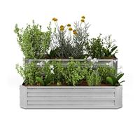 High Grow - Aiuola rialzata | 2 livelli | Resistente alle intemperie | Antiruggine | Robusta | 405 L