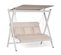FlexiSwing - Dondolo Hollywood, 3 posti, con schienale regolabile + tettuccio parasole, resistente alle intemperie