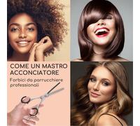 Forbici per l'effiliazione Alpha Premium super affilate micro-dentatura su un solo lato incl. custodia per le forbici