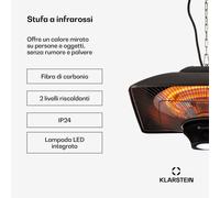 Blumfeldt Heat Square Stufa a infrarossi, carbonio, IP24, LED, 1000/2000 W